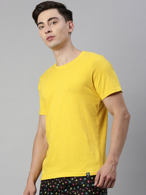 Yellow Solid T-Shirt.